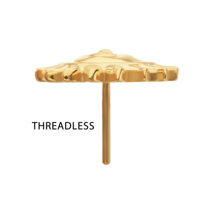 Invictus 24Kt Gold PVD Titanium Threadless Sun Face Top