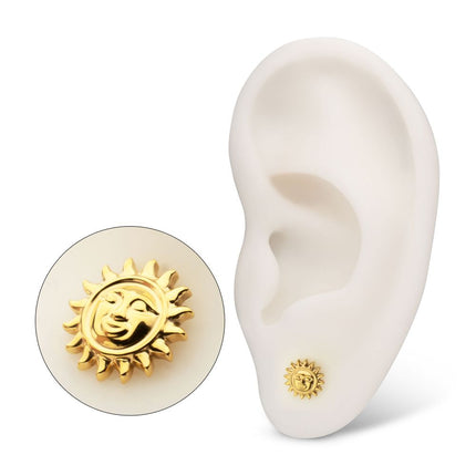Invictus 24Kt Gold PVD Titanium Threadless Sun Face Top