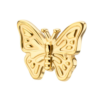 Invictus 24kt Gold PVD Titanium Threadless Butterfly Top