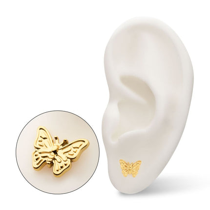 Invictus 24kt Gold PVD Titanium Threadless Butterfly Top