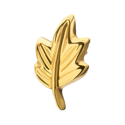 Invictus 24Kt Gold PVD Titanium Threadless Leaf Top
