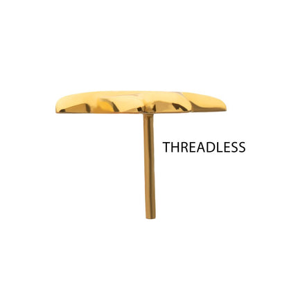 Invictus 24Kt Gold PVD Titanium Threadless Leaf Top