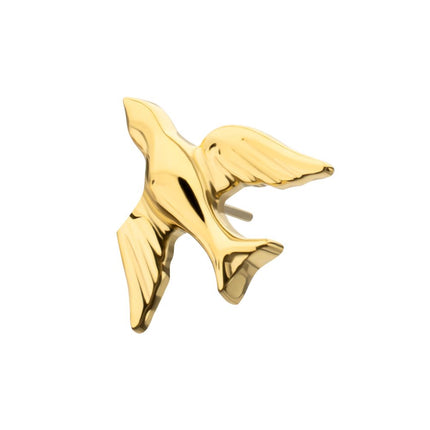 Invictus 24kt Gold PVD Titanium Threadless Flying Swallow Top