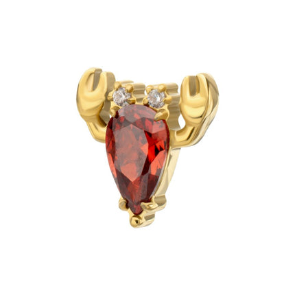 Invictus 24kt Gold PVD Titanium Threadless Prong Set Gem Lobster Top