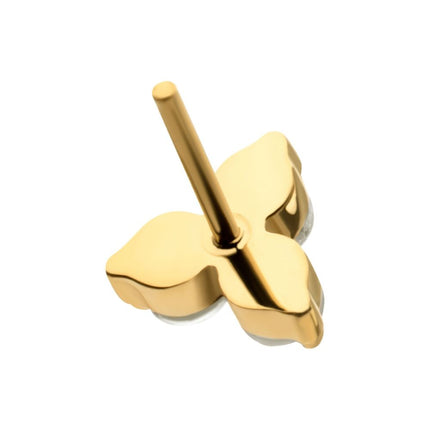 Invictus 24Kt Gold PVD Titanium Threadless Titanium Threadless Refined Trinity Top