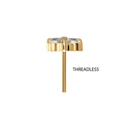 Invictus 24Kt Gold PVD Titanium Threadless Titanium Threadless Refined Trinity Top