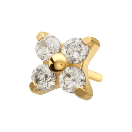 Invictus 24Kt Gold PVD Titanium Threadless Low Profile Quadra Top
