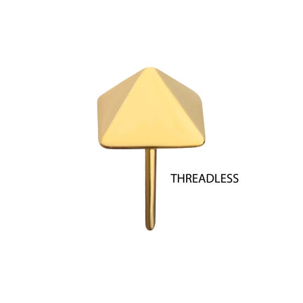 Invictus 24Kt Gold PVD Titanium Threadless Pyramid Top