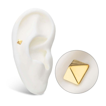 Invictus 24Kt Gold PVD Titanium Threadless Pyramid Top