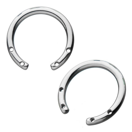 Invictus Titanium 4 Drilled Hole Front-set Circular Barbell