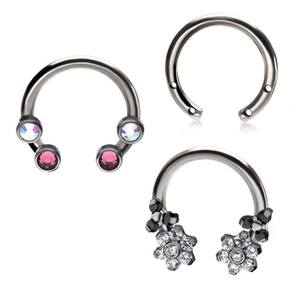 Invictus Titanium 4 Drilled Hole Front-set Circular Barbell