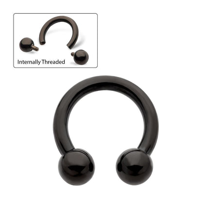 Invictus Black PVD Titanium Internally Threaded Circular Barbells