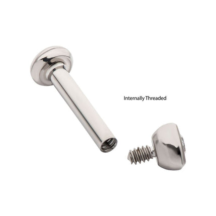 Invictus 18g Titanium Internally Threaded 2.5mm Base and Bezel Set Swarovski Crystal Micro Labret