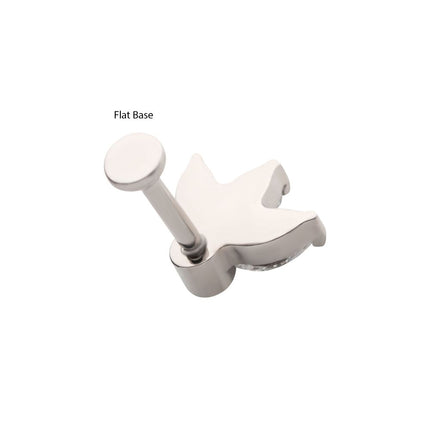 Invictus Titanium Internally Threaded Flat Base Labret with 3-Cluster Marquise CZ Fan Top