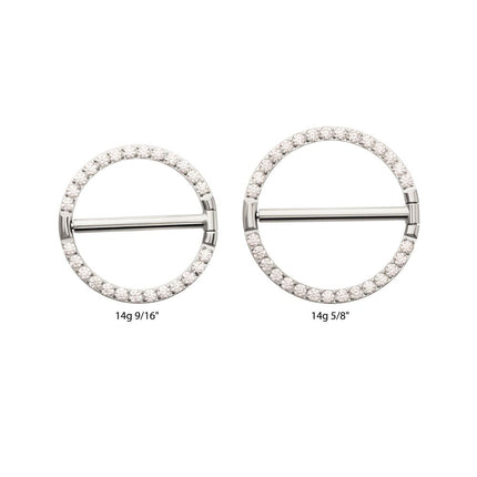 Invictus Titanium CNC Set Gem Nipple Clicker Ring | Sold by piece