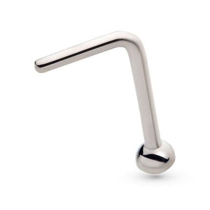 Invictus Titanium Bezel Set Swarovski Crystal L-Shape Nose Pin