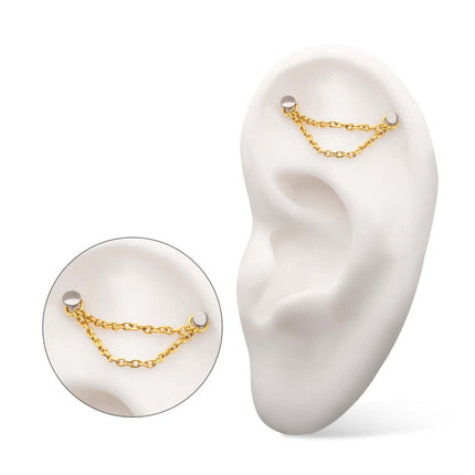 Invictus 24Kt Gold PVD Titanium 2 Tier Rolo Chain with Ring