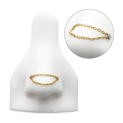 Invictus 24Kt Gold PVD Titanium 2 Tier Rolo Chain with Ring