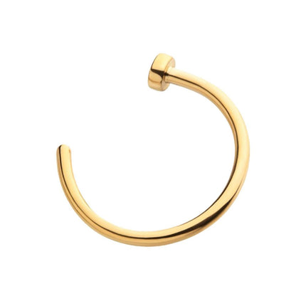 Invictus 24KT Gold PVD Titanium Flat Back Nose Ring