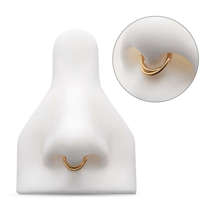 Invictus 24Kt Gold PVD Titanium Double Hoop Side Facing Hinged Segment Clicker