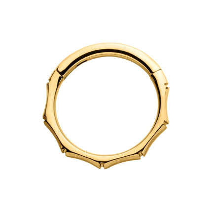 Invictus 24Kt Gold PVD Titanium Bamboo Design Side Facing Hinged Segment Clicker