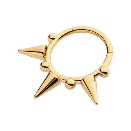 Invictus 24Kt Gold PVD Titanium Spike Design Front Facing Hinged Segment Clicker