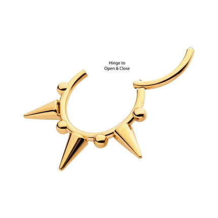 Invictus 24Kt Gold PVD Titanium Spike Design Front Facing Hinged Segment Clicker
