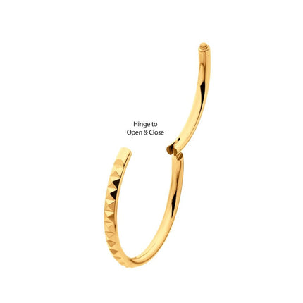 Invictus 24Kt Gold PVD Titanium Pyramid Design Side Facing Hinged Segment Clicker