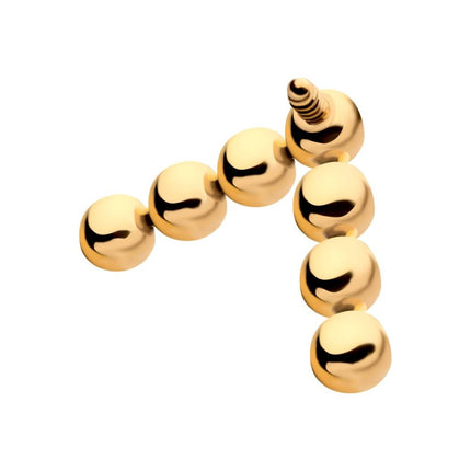 Invictus 24Kt Gold PVD Titanium Internally Threaded 7-Bead Triangle Shape Top