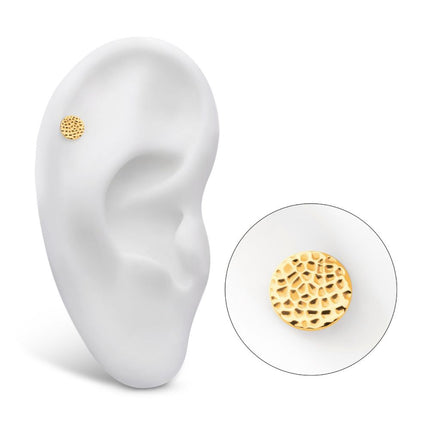 Invictus 24Kt Gold PVD Titanium Internally Threaded Hammered Disk Top