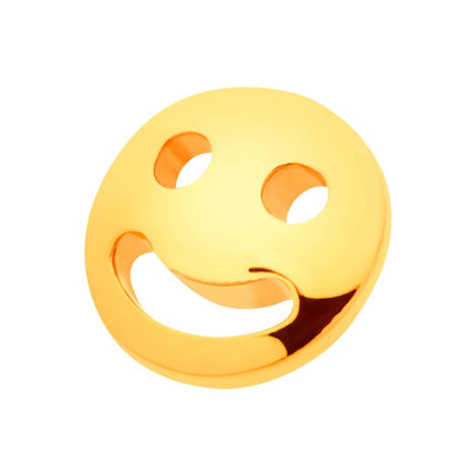 Invictus 24Kt Gold PVD Titanium Internally Threaded Smiley Face Emoji Top