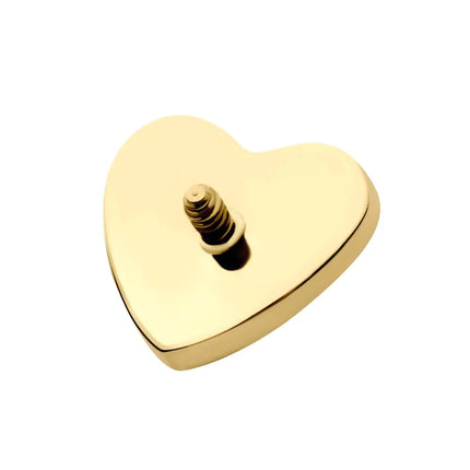 Invictus 24Kt Gold PVD Titanium Internally Threaded Corrugated Heart Top