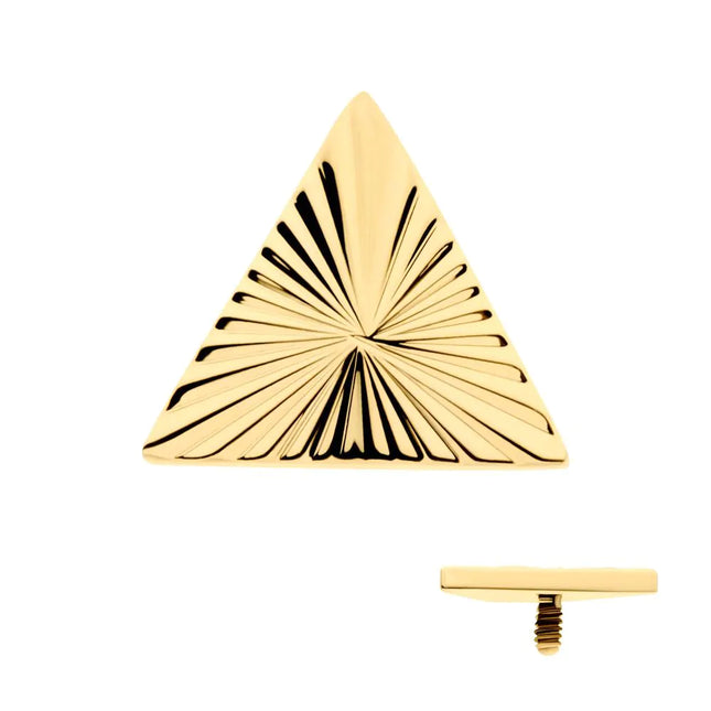 Invictus 24Kt Gold PVD Titanium Internally Threaded Corrugated Triangle Top