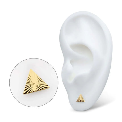 Invictus 24Kt Gold PVD Titanium Internally Threaded Corrugated Triangle Top