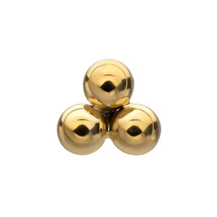 Invictus 24Kt Gold PVD Titanium Internally Threaded Trinity Ball Top