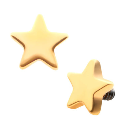 Invictus 24KT Gold PVD Titanium Internally Threaded with Star Top