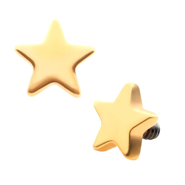 Invictus 24KT Gold PVD Titanium Internally Threaded with Star Top