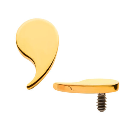 Invictus 24KT Gold PVD Titanium Internally Threaded with Teardrop Top