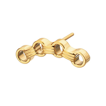 Invictus 24Kt Gold PVD Titanium Threadless Low Profile Round Link Top