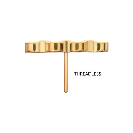 Invictus 24Kt Gold PVD Titanium Threadless Low Profile Round Link Top