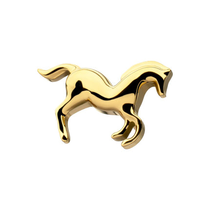Invictus 24Kt Gold PVD Titanium Threadless Horse Top
