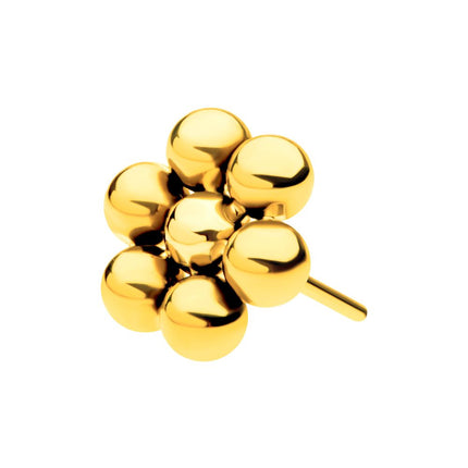 Invictus 24Kt Gold PVD Titanium Threadless 7 Beads Hexagon Shape Top
