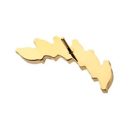 Invictus 24Kt Gold PVD Titanium Threadless 6-Cluster Staggered V-Prong Marquise CZ Gem Top