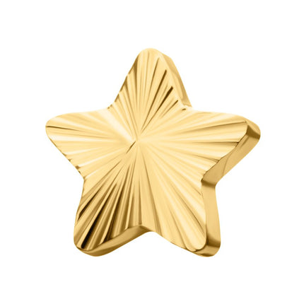 Invictus 24Kt Gold PVD Titanium Threadless Corrugated Star Top
