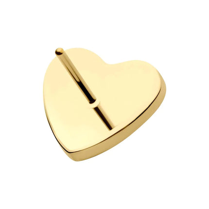 Invictus 24Kt Gold PVD Titanium Threadless Corrugated Heart Top