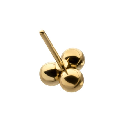 Invictus 24Kt Gold PVD Titanium Threadless Trinity Ball Top