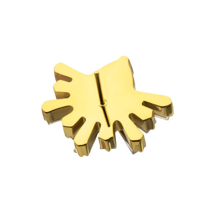 Invictus 24Kt Gold PVD Titanium Threadless Teardrop & Baguette Cluster Gem Sunray Top