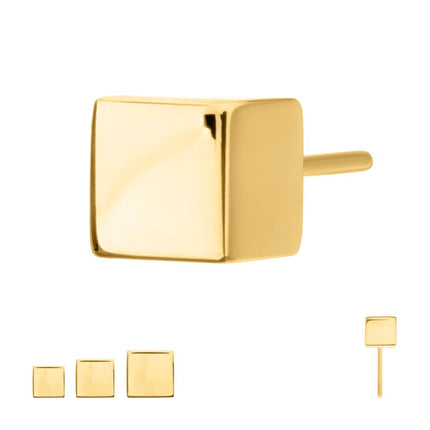 Invictus 24Kt Gold PVD Titanium Threadless 3D Cube Top