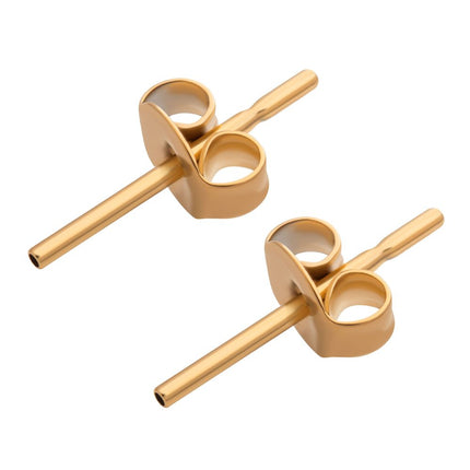 Invictus 24KT Gold PVD Titanium Threadless Butterfly Ear Post