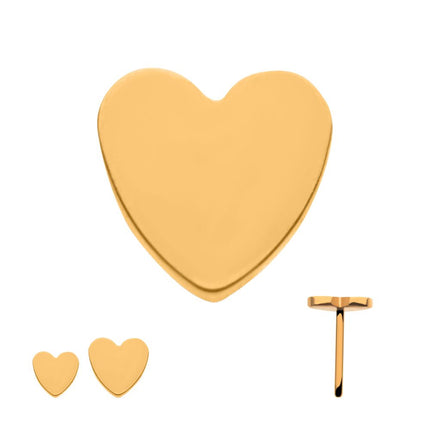 Invictus 24KT Gold PVD Titanium Threadless with Heart Top